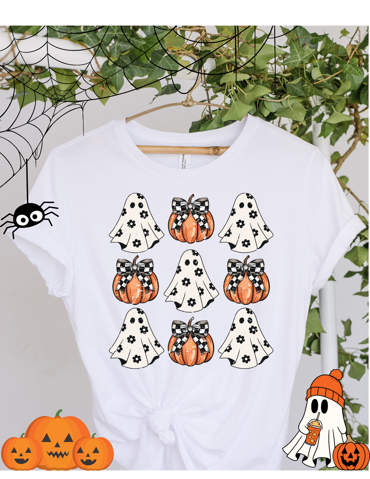 Checkered Pumpkin Ghost