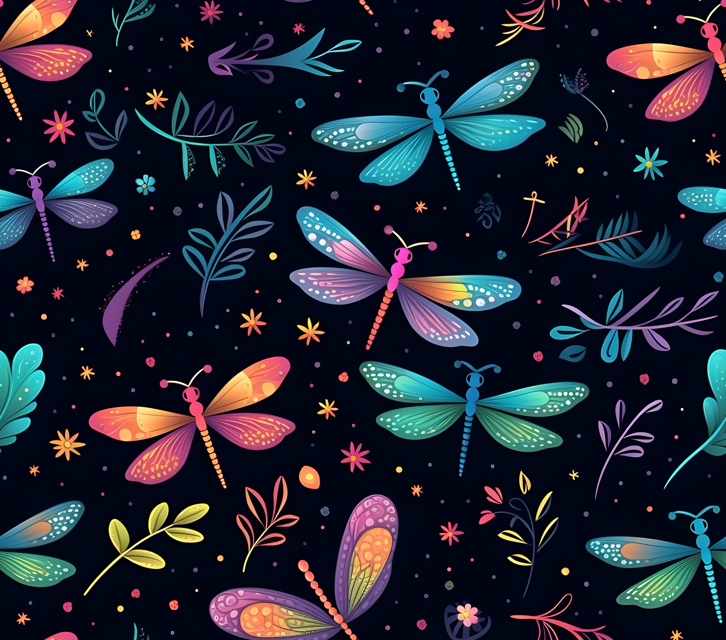 Dragonflies Black